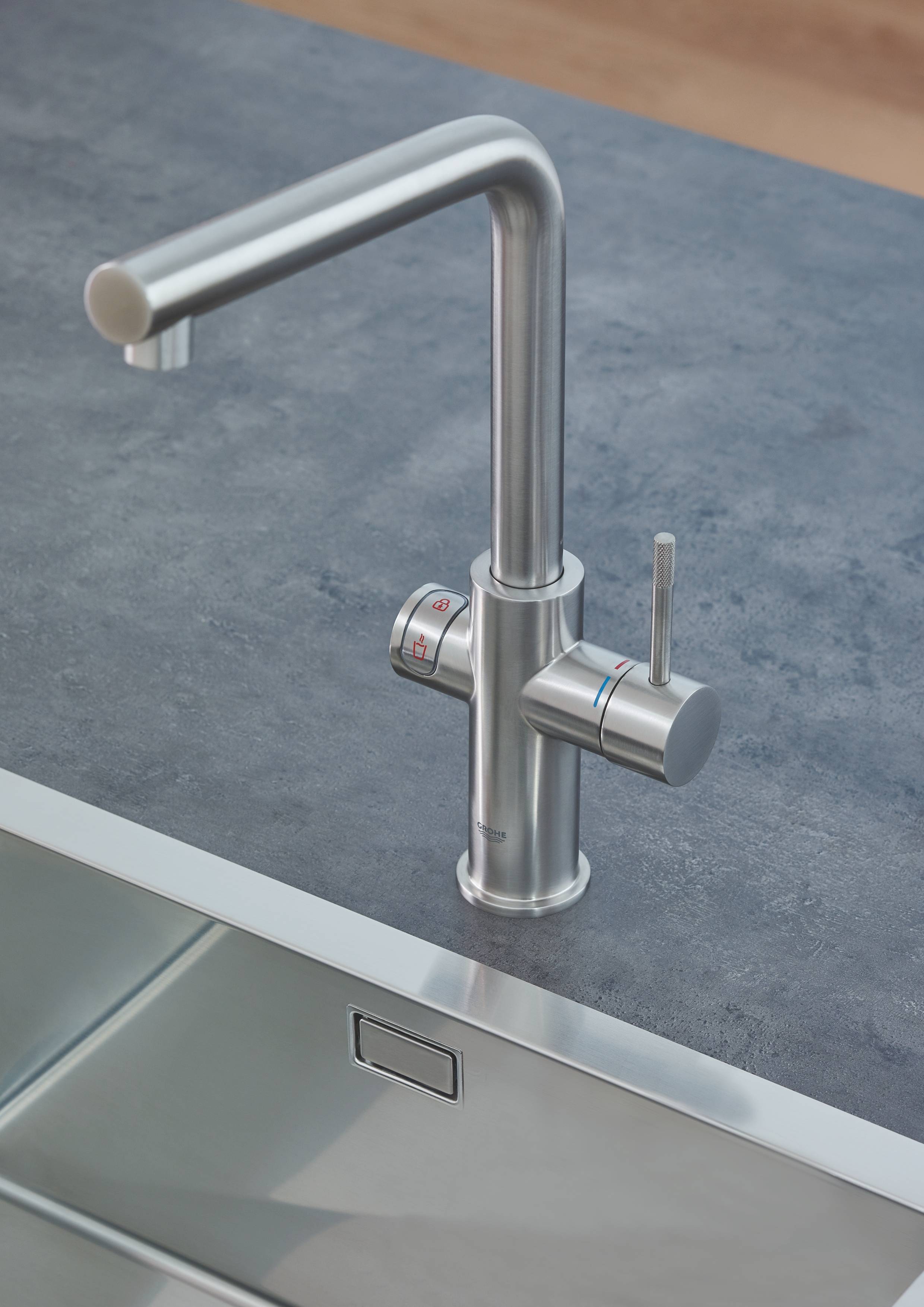 Комплект со смесителем для кухни GROHE Red Duo New, бойлер L-size, суперсталь (30325DC1) - Вид №2