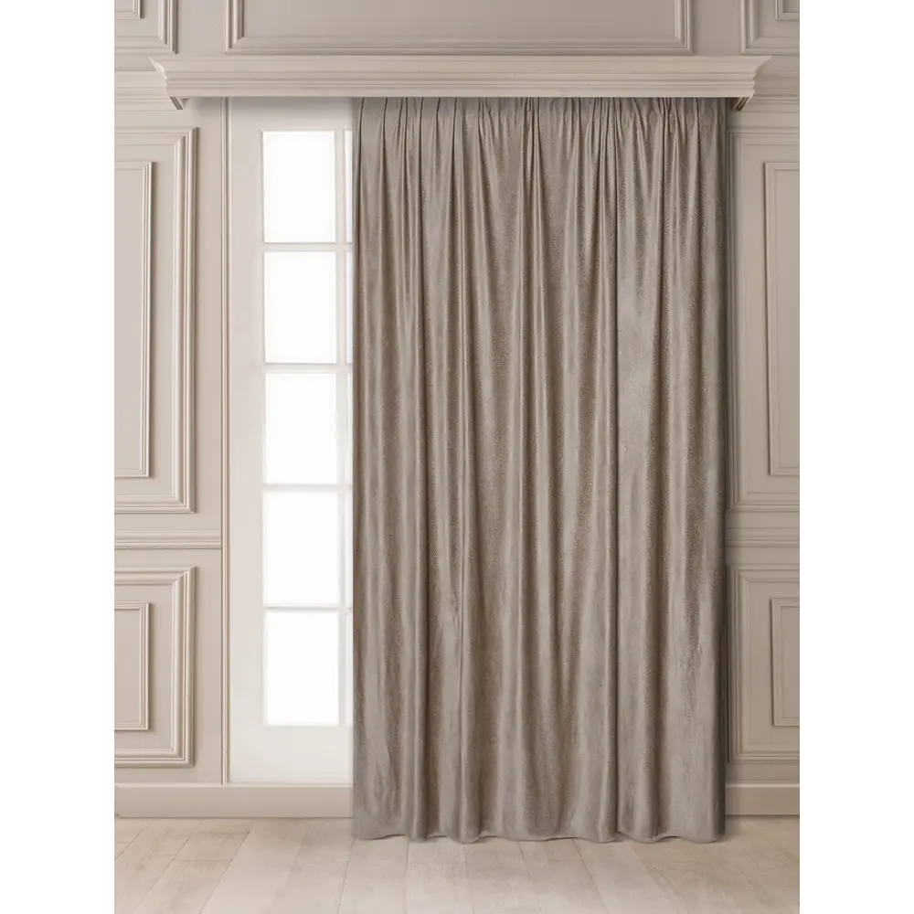 Штора на ленте «Узор» 160x260 см вензель цвет какао ТОРГОВЫЙ ДОМ ТЕКСТИЛЬ STLM-2167300