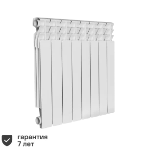 Радиатор секционный Oasis Aluminium 500/70 8 секций боковое подключение алюминий белый