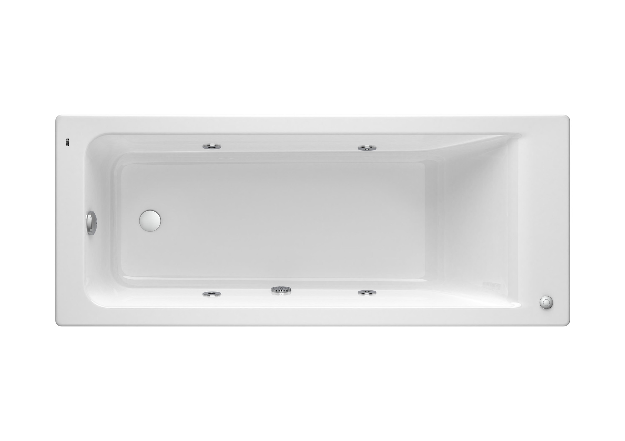 A248519001 Прямоугольная акриловая ванна с гидромассажем Basic ROCA Easy
