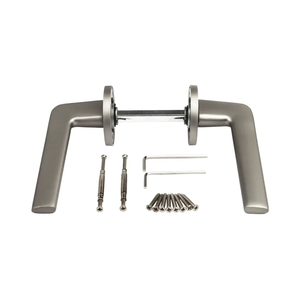 Дверная ручка на розетке KREAFORTA Ункель без запирания цвет никель STLM-2126131 - Вид №2