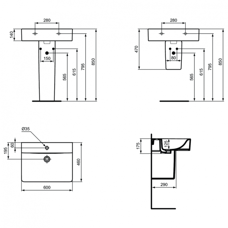 E794501 Раковина 60 см Ideal Standard CONNECT - Вид №5