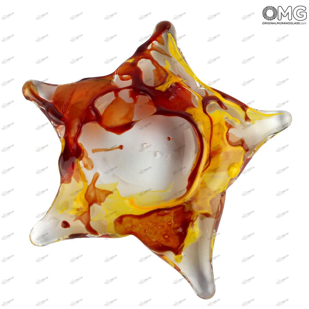 3492 ORIGINALMURANOGLASS Скульптура Морская звезда - муранское стекло Original Murano Glass OMG 13 см 