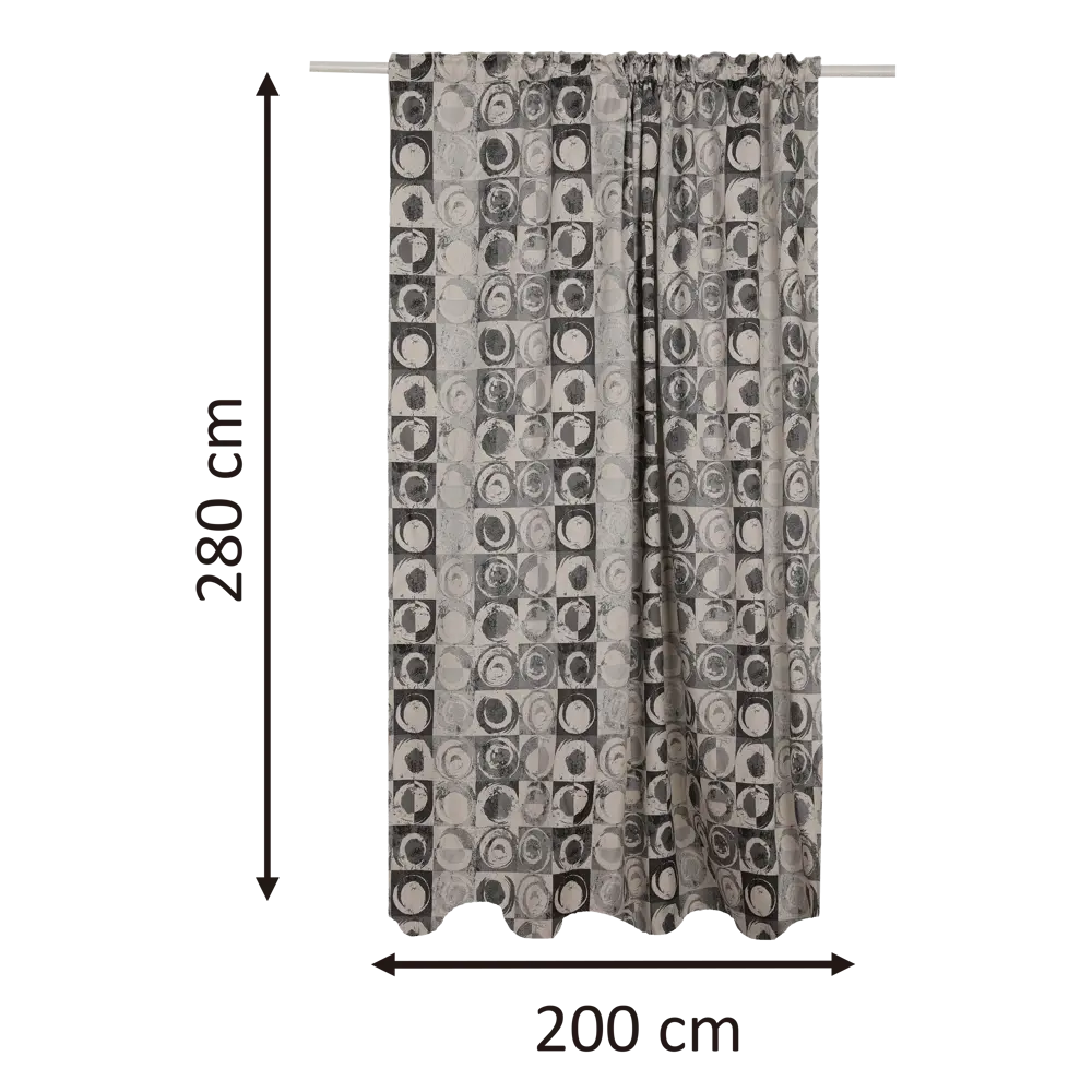Штора на ленте Inspire Diso 200x280 см цвет серый 83562024 STLM-2000357  - Вид №2