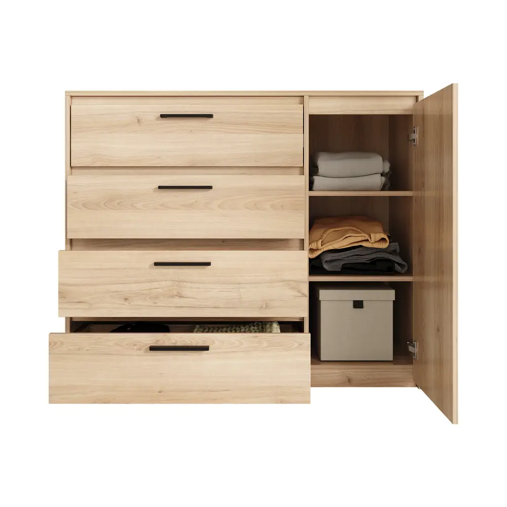 Комод Лион 4 ящика 120x100.2x41.6 см ЛДСП цвет комано Santreyd STLM-2162185 - Вид №6