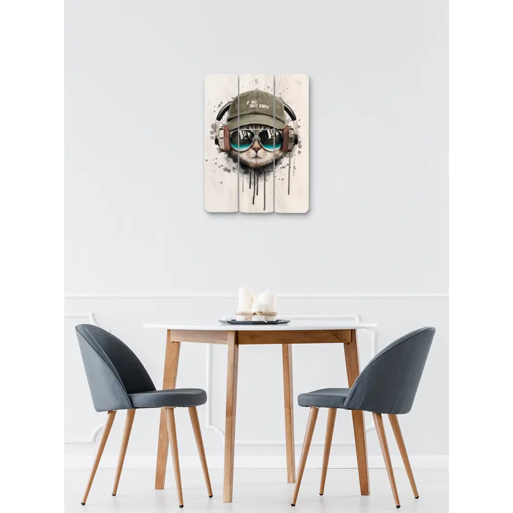 Картина на МДФ Кот хипстер 30x40 см POSTERMARKET STLM-2169949 - Вид №5