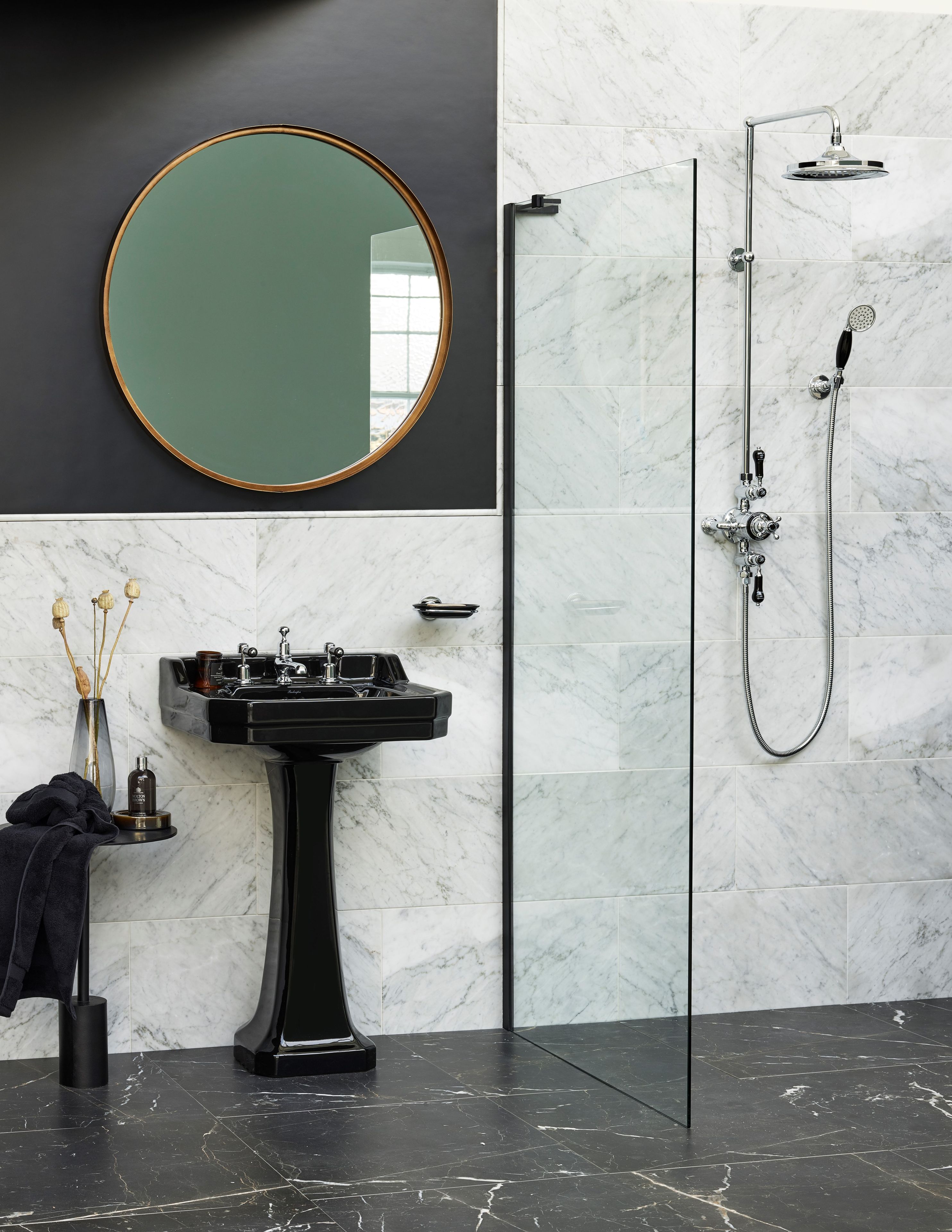 Прямоугольный умывальник из стекла на колонне Burlington Эдвардианская ARCH-00134895 - Вид №5