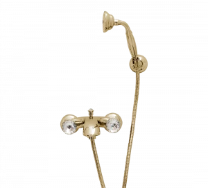 Gentry Home Смеситель для умывальника на три отверстия с выдвижным краном Crystal Incalux GH103246