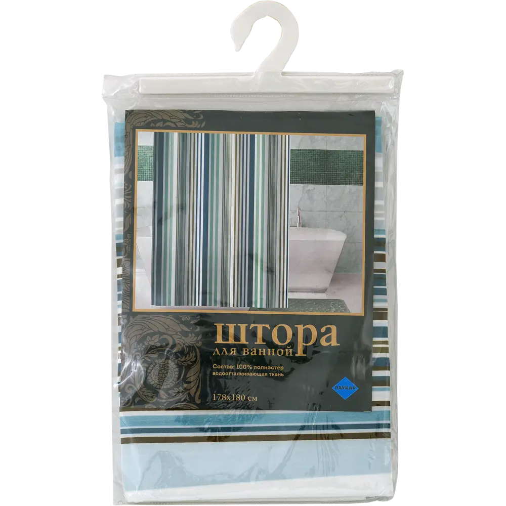Штора для ванны Streaks 180x180 см, полиэстер, цвет белый Santreyd lite STLM-2210098 - Вид №5