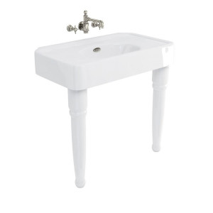 Burlington Arcade Раковина Arcade 900 мм с переливом и керамическими ножками консоли с никелевым переливом и керамическими ножками консоли ARC900 NTH ARC2