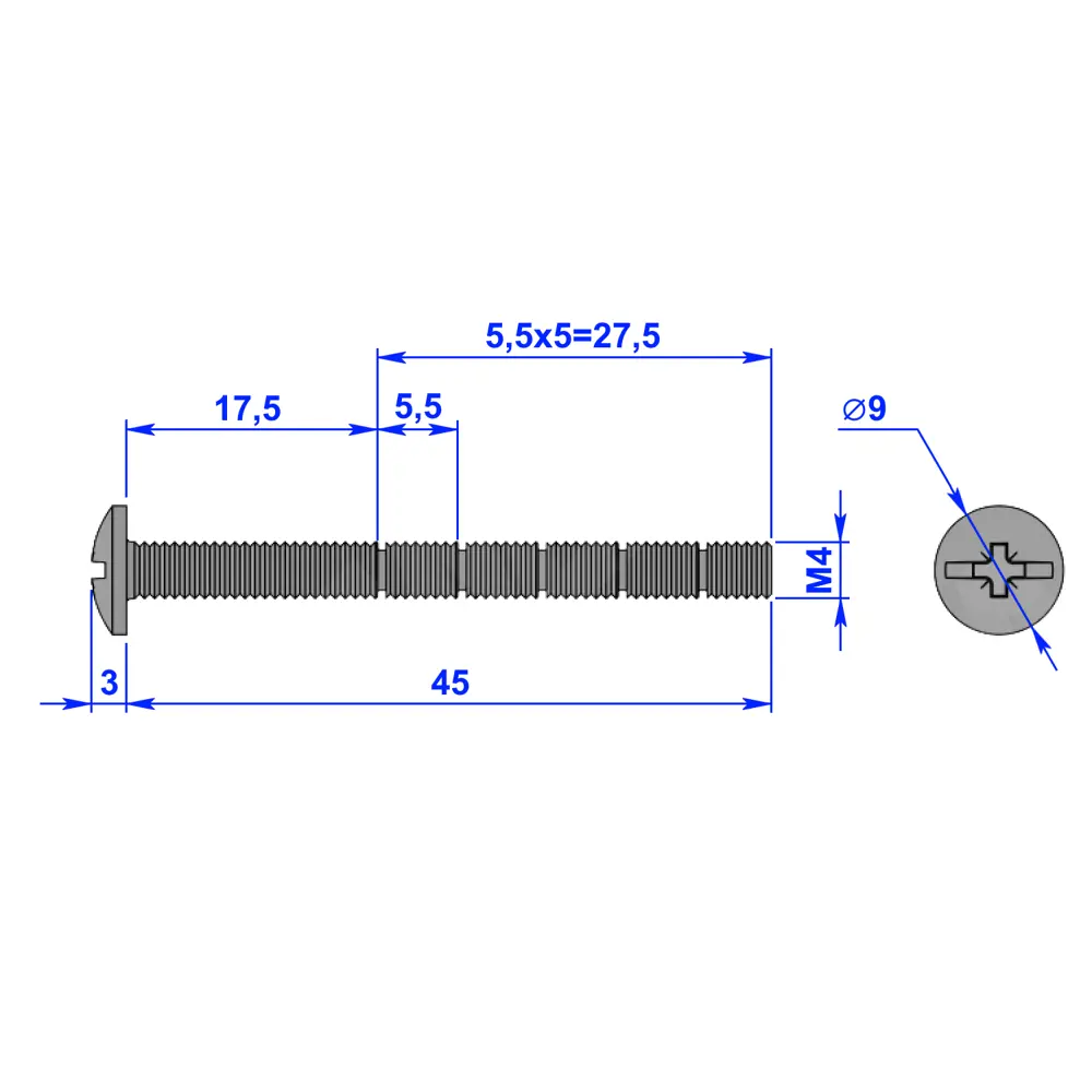 Винт регулируемый 4x45 мм сталь цвет цинк 4 шт Santreyd STLM-2006893 - Вид №1
