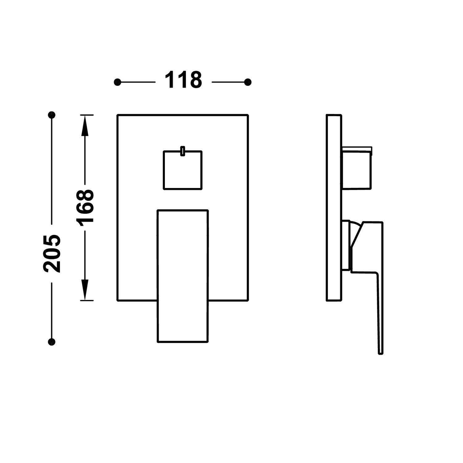 Видимая часть RAPID-BOX для скрытого 2-ходового Rapid-box-10628110 TRES  - Вид №1
