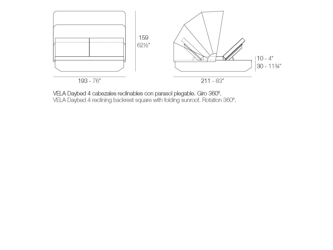 Садовая кровать с откидной спинкой Vondom ARCH-00048405 - Вид №12