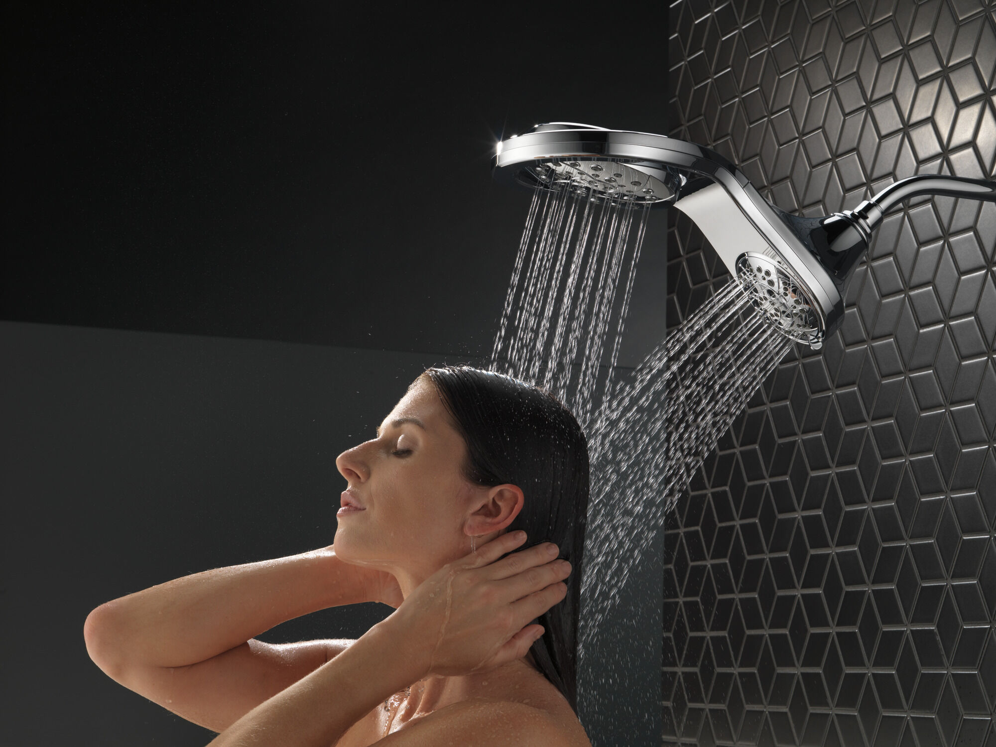 58581-PK HydroRain® H2Okinetic® In2ition® Душ два в одном с 5 настройками Delta Faucet Universal Showering Хром  - Вид №12