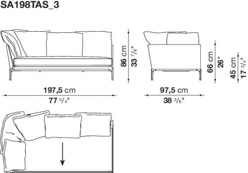 Угловой диван из ткани B&B Italia Атолл ARCH-00091854 - Вид №19