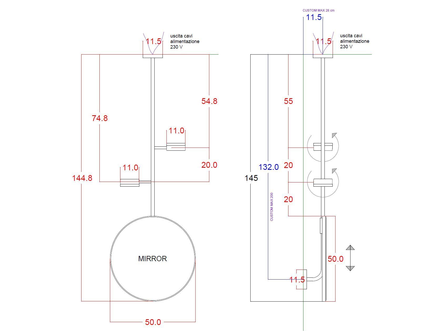 Регулируемая потолочная лампа с зеркалом In Stock Gibas ARCH-00008250 - Вид №1