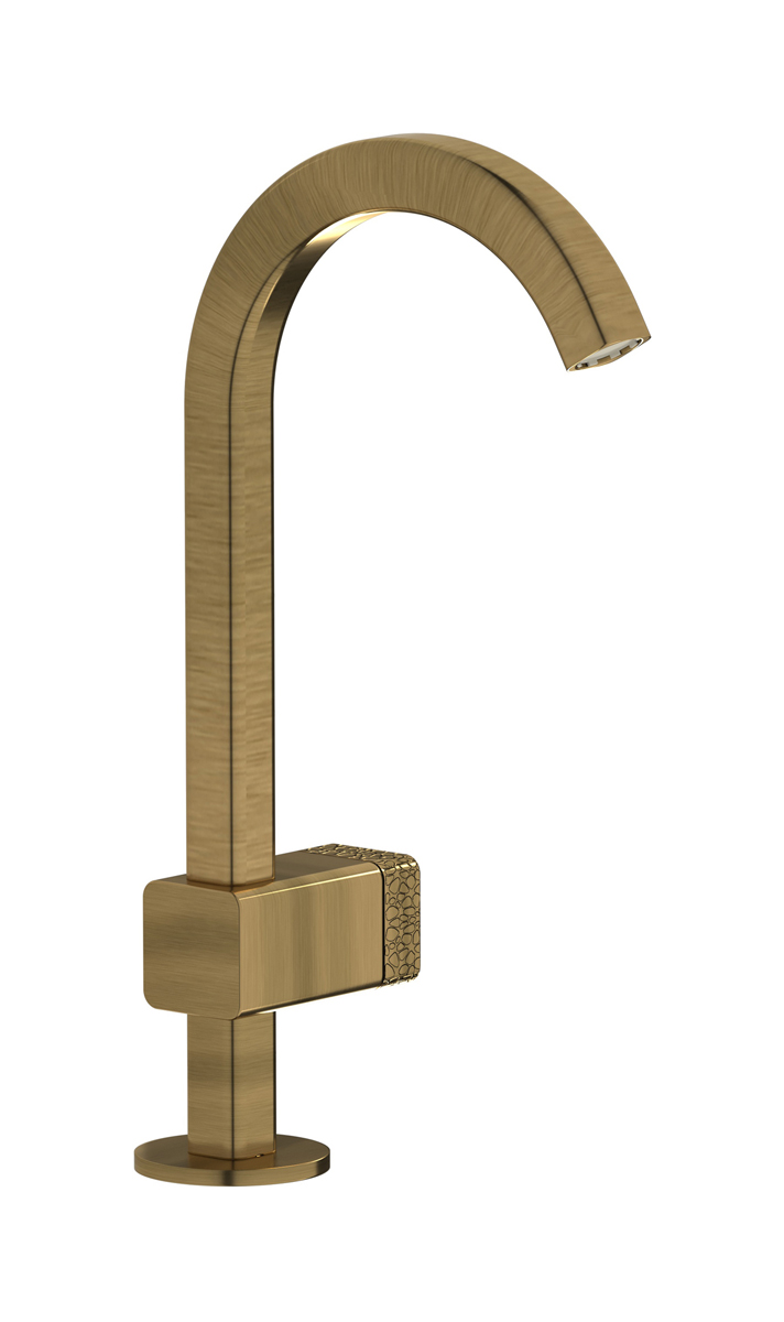 Монорычажный прогрессивный смеситель на раковину в комплекте с донным клапаном. WE ARE IB eo200mb_2 Modern Bronze Elio