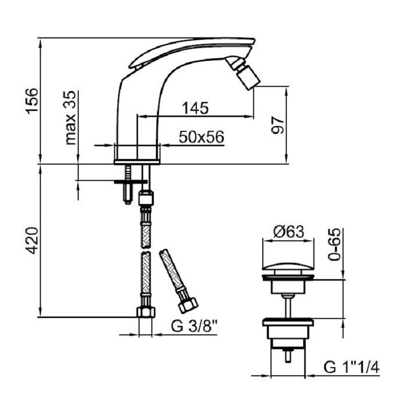 AI840102015 Смеситель для биде Webert Aria - Вид №1