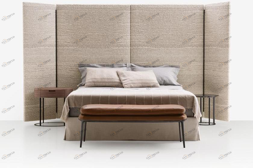 Maxalto Двуспальная кровать из ткани с высоким изголовьем sun-id-1504384