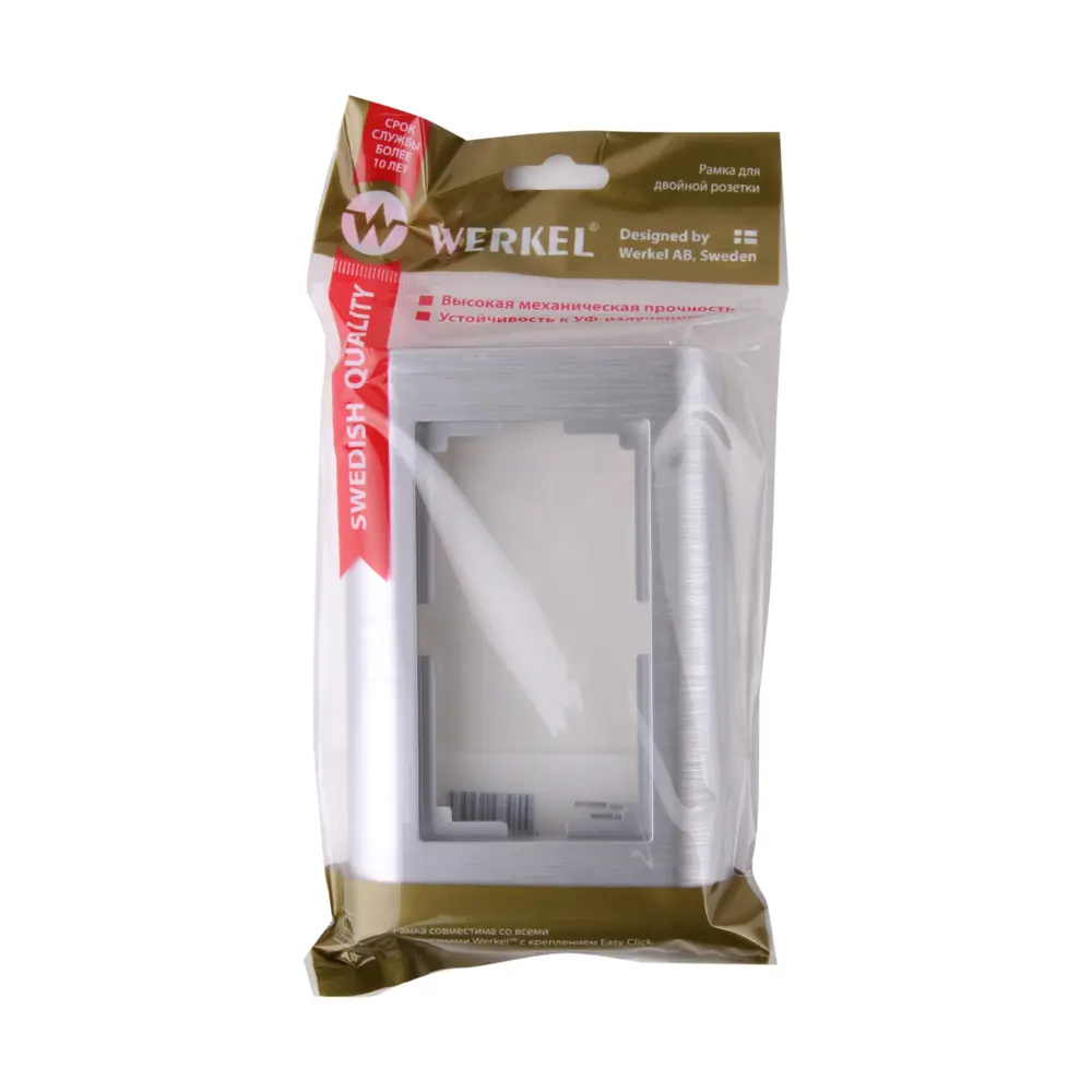 Рамка для розеток и выключателей Werkel Stream 2 поста цвет серебро STLM-2177708 - Вид №2