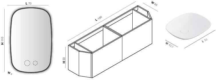 INBANI Тумба под умывальник из дерева подвесная с дверцами Forma sun-id-1414818 - Вид №8