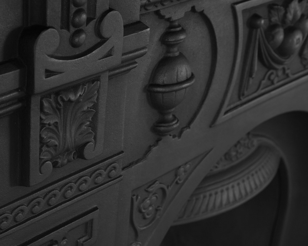 RX135 Большой комбинированный камин из чугуна в викторианском стиле Сarronheating  - Вид №5