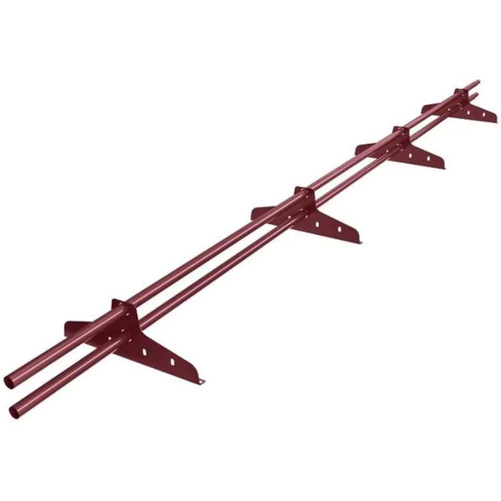 Снегозадержатель для металлической кровли трубчатый Docke 3 м RAL 3005 красный DÖCKE STLM-2061304