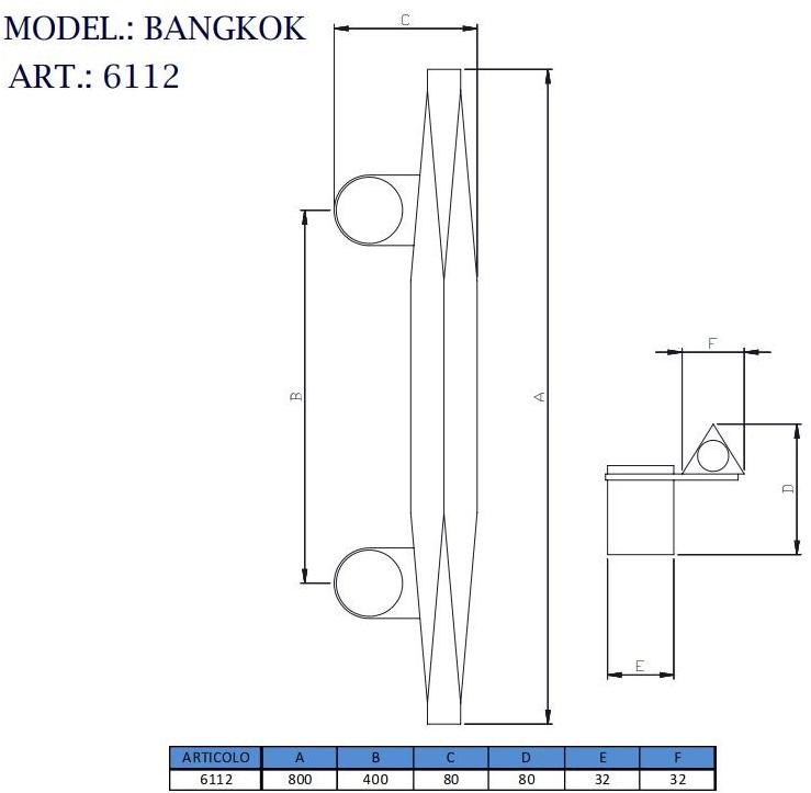 Pasini Ручка из нержавеющей стали  6112  - Вид №1