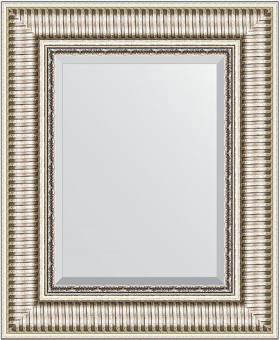 BY 1370 Зеркало с фацетом в багетной раме - серебряный акведук 93 mm EVOFORM Exclusive