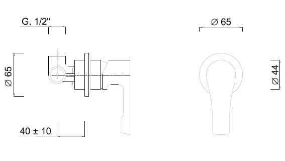 Однорычажный встраиваемый смеситель для душа Rubinetteria Giulini Ego ARCH-00037779 - Вид №2