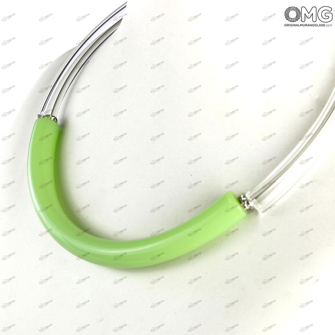 4423 ORIGINALMURANOGLASS Колье Дениз Зелёное - муранское стекло OMG 21 см 