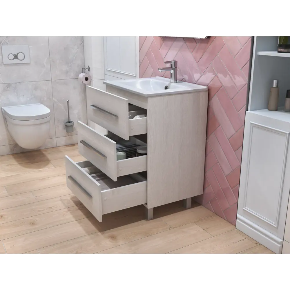 Тумба под раковину напольная Vigo Yuma 60 см цвет ясень анкор STLM-2144419 - Вид №7