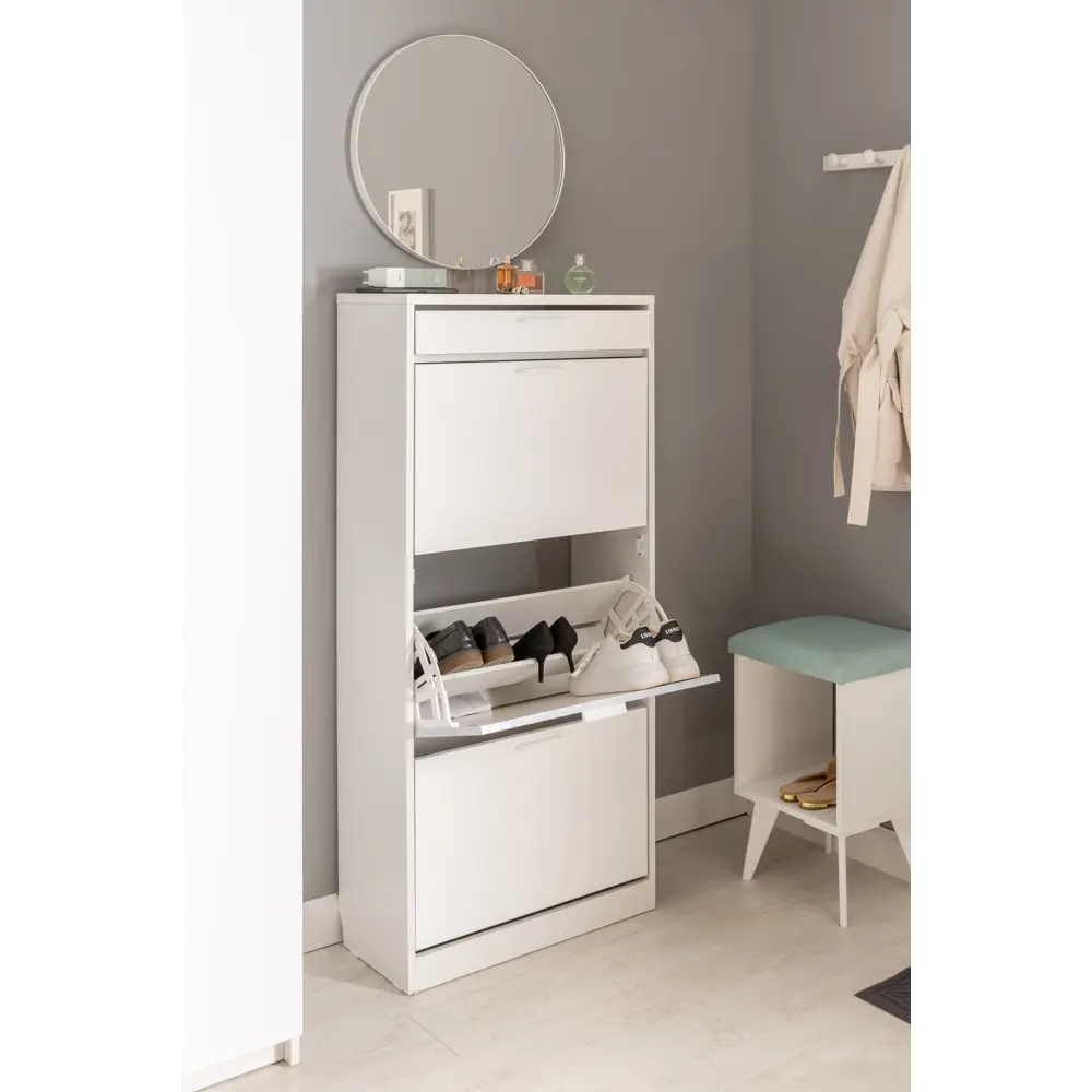 Каркас обувницы 63x144x30 см ЛДСП цвет белый Santreyd STLM-2122429 - Вид №6