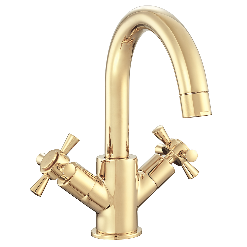 102808396 Смеситель для раковины Quadrille- золотой вид Eca  - Вид №1