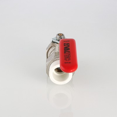 VTp.745.0.020 Кран шаровой латунный с двумя переходами на полипропиленовую трубу Valtec 20 мм  - Вид №2