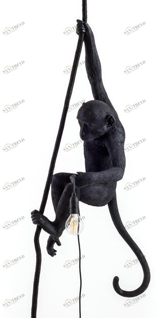 Seletti Подвесной светильник из пластмассы The monkey lamp black 14923