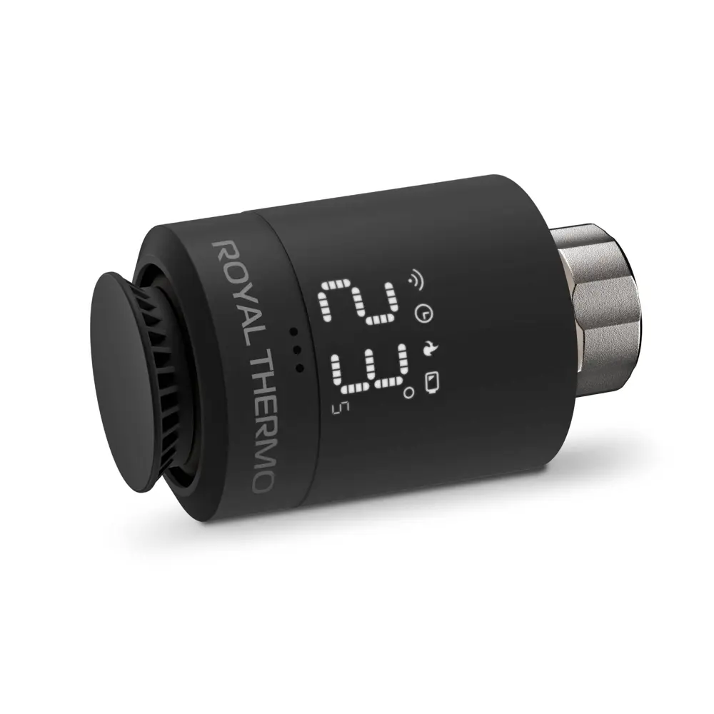 Термостатическая головка электронная Royal Thermo Smart Heat для радиаторного клапана M30x1.5 цвет черный STLM-2034606 - Вид №1