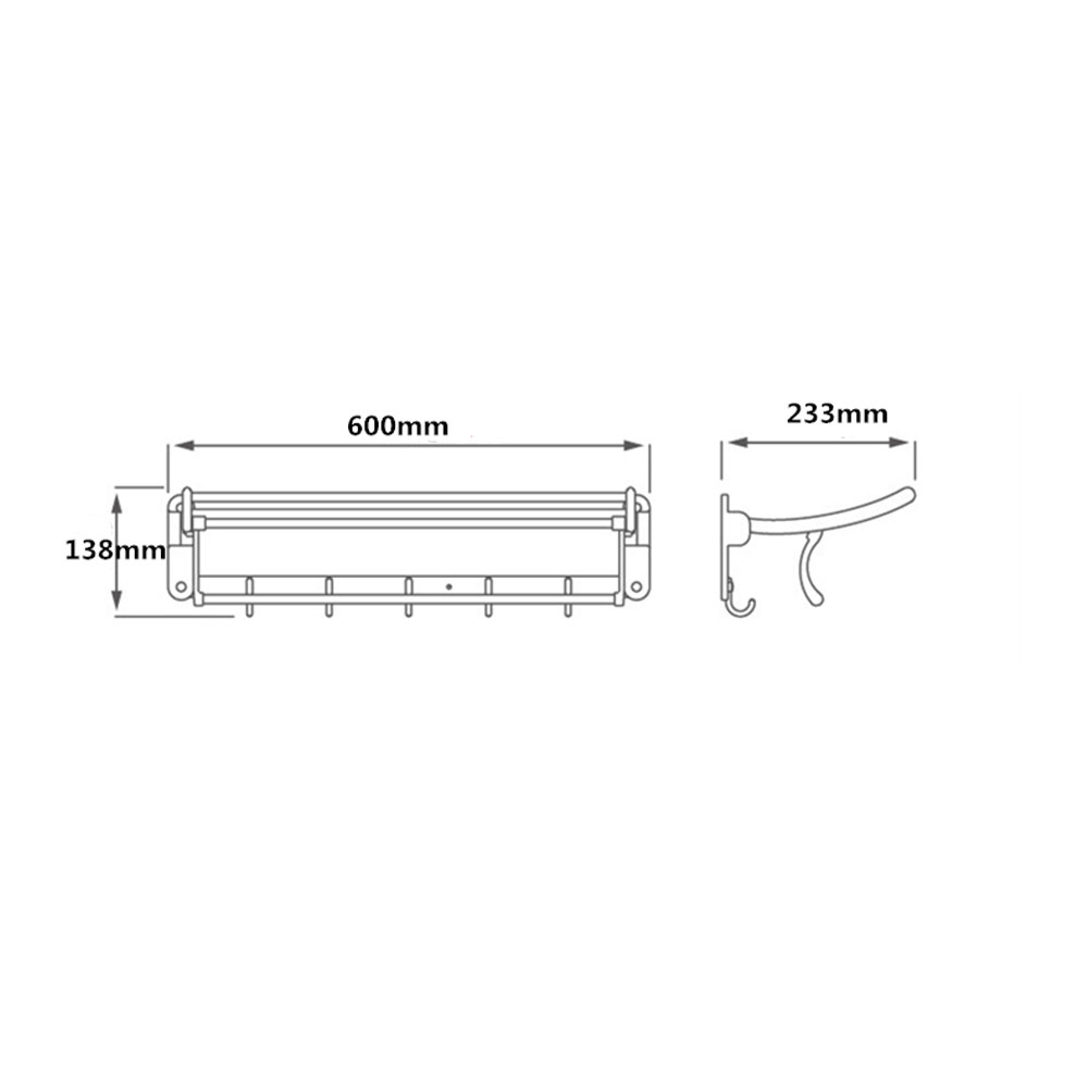 Полка Raiber R10087 с полотенцедержателем и крючками R10087 Santreyd  - Вид №2
