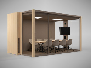 Многосторонняя акустическая офисная кабина со встроенным освещением