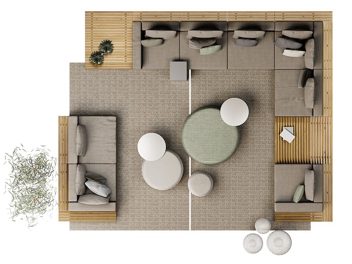 Секционный садовый диван с водоотталкивающими подушками TRIBÙ Vis à vis ARCH-00106248 - Вид №22