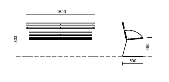 Стальная скамья со спинкой Studio Città TECNO ARCH-00139437 - Вид №2