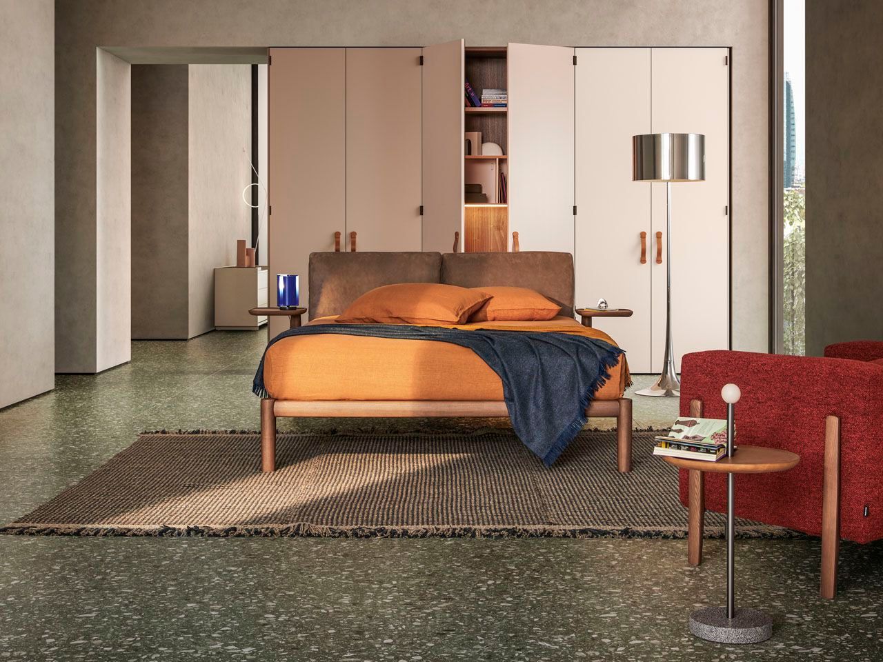 Кровать из массива дерева со встроенными тумбочками Pianca DIONISO ARCH-00089459 - Вид №4