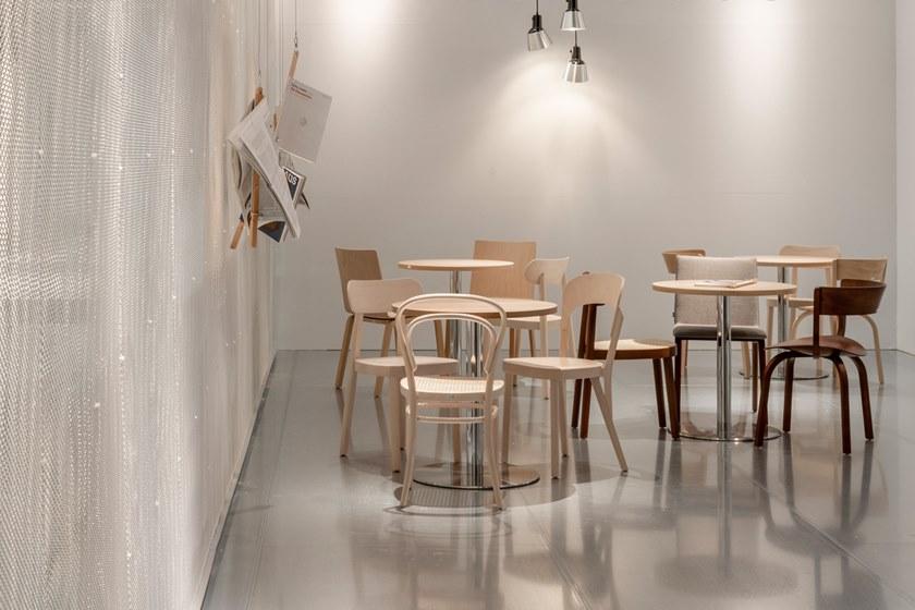 Thonet Круглый стол из нержавеющей стали и дерева S 1123 sun-id-1356539 - Вид №2