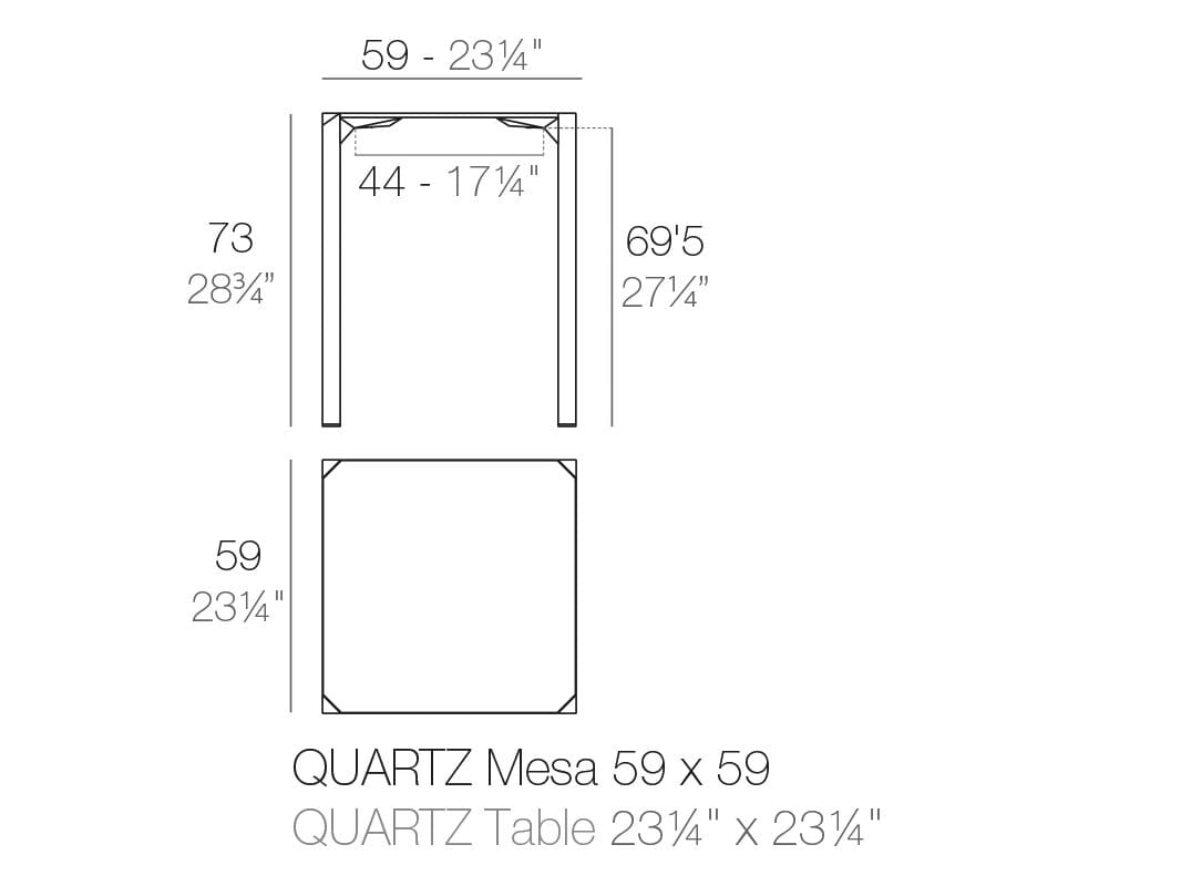 Квадратный садовый стол из полипропилена Vondom кварц ARCH-00080858 - Вид №5