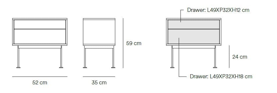 Прикроватная тумбочка из шпона и МДФ с ящиками TEULAT Yoko ARCH-00129818 - Вид №12