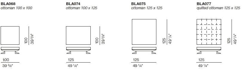 Bodema Квадратный пуф, обитый тканью Blake sun-id-1492060 - Вид №3