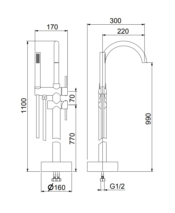44CR5145 Смеситель для ванны , хром Fiore Xenon - Вид №2