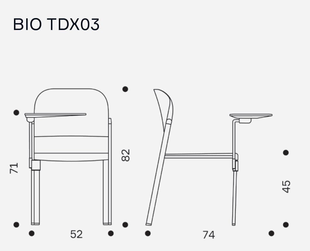 Штабелируемый стул для конференций из полипропилена с опрокидыванием IBEBI био ARCH-00043856 - Вид №2