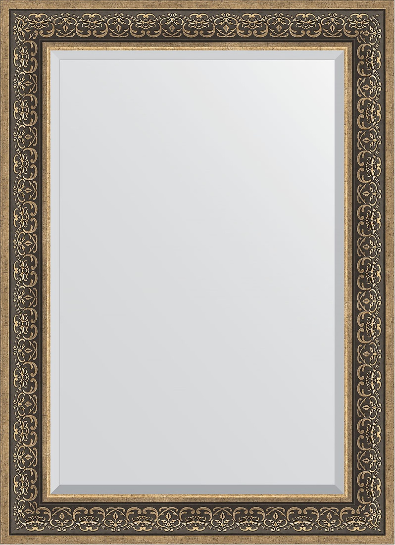 BY 3475 Зеркало с фацетом в багетной раме - вензель серебряный 101 mm EVOFORM Exclusive