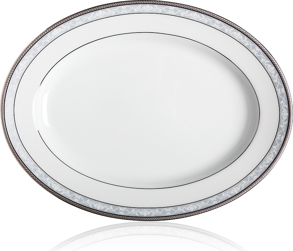 10599217 Noritake Блюдо овальное Noritake "Хэмпшир,платиновый кант" 35см Фарфор 